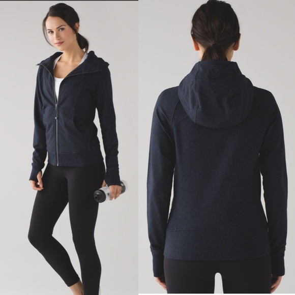 lululemon athletica Tops - lululemon Scuba Hoodie Full Zip Jacket Heather Navy Blue Sz 2